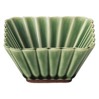 金正陶器 かすみ 緑 9cm正角深鉢 65-56171065 1セット(6個)（直送品）