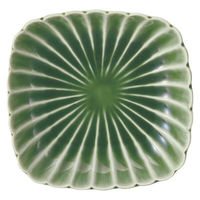 金正陶器 かすみ 緑 12cm丸角皿 65-56171069 1セット(6個)（直送品）