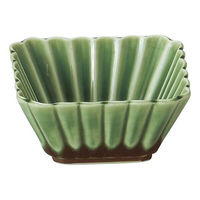 金正陶器 かすみ 緑 7cm正角深鉢 65-56171066 1セット(6個)（直送品）