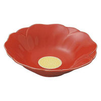 金正陶器 椿 赤 深皿 大 65-56340041 1セット(6個)（直送品）