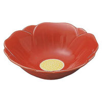 金正陶器 椿 赤 深皿 小 65-56340042 1セット(6個)（直送品）