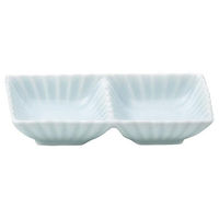 金正陶器 かすみ 青白 2連皿 65-56180079 1セット(6個)（直送品）