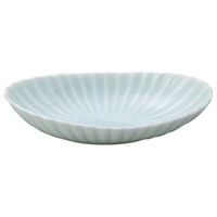 金正陶器 かすみ 青白 楕円皿 中 65-56180076 1セット(6個)（直送品）