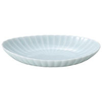 金正陶器 かすみ 青白 楕円皿 大 65-56180075 1セット(3個)（直送品）