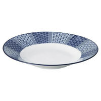 金正陶器 古青藍 藍波花 27.5cm浅鉢 65-56782159 1セット(3個)（直送品）