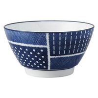 金正陶器 古青藍 藍格子 蕎麦丼 65-56783136 1セット(3個)（直送品）