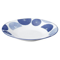 金正陶器 古青藍 藍花 23cm浅鉢 65-56784160 1セット(3個)（直送品）