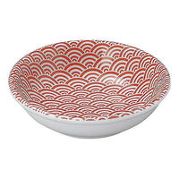 金正陶器 青海波 赤 11cm薬味皿 65-57444014 1セット(6個)（直送品）