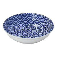 金正陶器 青海波 青 11cm薬味皿 65-57484014 1セット(6個)（直送品）