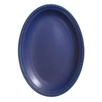 金正陶器 ネイビーリムドット24オーバル g-1932-02 1セット(6個)（直送品）