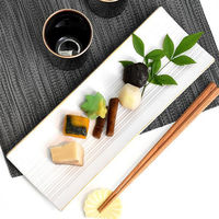 金正陶器 渕金白マット筋彫長角皿 g-1939-07 1セット(3個)（直送品）