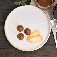 金正陶器 渕金白マット切立皿 大 g-1939-04 1個（直送品）