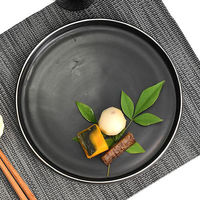 金正陶器 渕銀黒マット切立皿 (小) g-1939-19 1セット(3個)（直送品）