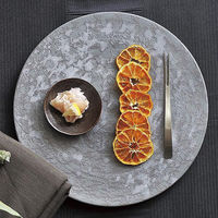 金正陶器 いぶし銀巻24cm丸プレート g-1939-15 1個（直送品）