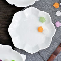 金正陶器 八稜鏡細工小皿白磁 g-1943-12 1セット(10個)（直送品）