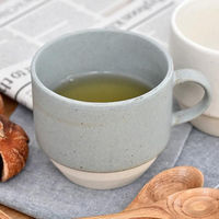 金正陶器 アイシング スタッキングカフェマグカップ グレー g-2216-12 1セット(3個)（直送品）