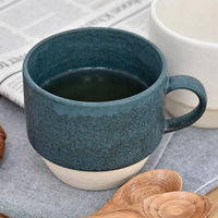 金正陶器 アイシング スタッキングカフェマグカップ ネイビー g-2216-10 1セット(3個)（直送品）