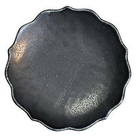 金正陶器 黒桔梗プレートS g-2303-01 1セット(10個)（直送品）