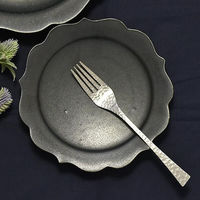 金正陶器 黒桔梗プレートM g-2303-02 1セット(3個)（直送品）