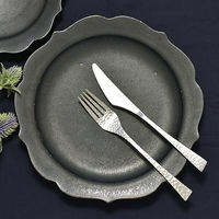 金正陶器 黒桔梗プレートL g-2303-03 1セット(3個)（直送品）