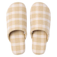 無印良品 綿フランネル履き心地やわらか足なりスリッパ Ｌ ２５～２７．５ｃｍ用 マスタード 良品計画