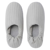 無印良品 綿フランネルかかとにフィットするルームシューズ Ｍ ２３．５～２５ｃｍ用 グレーストライプ 良品計画