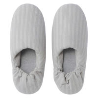 無印良品 綿フランネルかかとにフィットするルームシューズ Ｌ ２５～２６．５ｃｍ用 グレーストライプ 良品計画