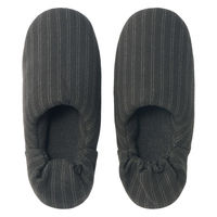 無印良品 綿フランネルかかとにフィットするルームシューズ Ｌ ２５～２６．５ｃｍ用 チャコールグレーストライプ 良品計画