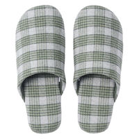 無印良品 綿フランネル履き心地やわらか足なりスリッパ Ｌ ２５～２７．５ｃｍ用 グリーン 良品計画