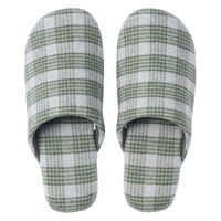 無印良品 綿フランネル履き心地やわらか足なりスリッパ Ｍ ２２．５～２５ｃｍ用 グリーン 良品計画