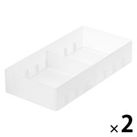 無印良品 ポリプロピレンデスク内整理トレー２ 約１００×２００×４０ｍｍ 1セット（1個×2） 良品計画