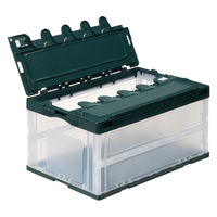 現場のチカラ Matakul 折りたたみコンテナ フタ一体型75Ｌ  使用済みクリアホルダーからつくった再生材10%配合 1台 オリジナル