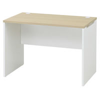 マルチワークCFデスク 幅1000×奥行600×高さ720mm ナチュラルウッド天板/ホワイト脚 1台 オリジナル