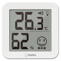 温湿度計 ドリテック デジタル温湿度計 熱中症 リテーモ・ライト ホワイト 1個
