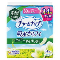 大容量 吸水ライナー チャームナップ 吸水さらフィ 中量用 消臭 50cc 羽なし 23cm 1パック（34枚） 尿もれ 軽失禁 ユニ・チャーム