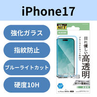 iPhone17 ガラスフィルム 高透明 ブルーライトカット 10H 指紋防止 気泡防止 PM-A25AFLGGBL エレコム 1個（直送品）
