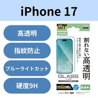 iPhone17 ガラスライクフィルム 高透明 ブルーライトカット ハードコート9H 薄型 PM-A25AFLGLBL エレコム 1個（直送品）