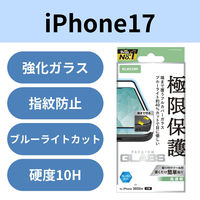 iPhone17 ガラスフィルム 高透明 ブルーライトカット 全面ガラス 画面率99% PM-A25AFLKGGBL エレコム 1個（直送品）