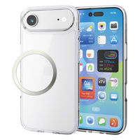 iPhone Air ケース ハイブリッド 磁気吸着対応メタルステッカー付 クリア PM-A25BHVCKCR エレコム 1個（直送品）