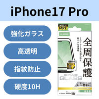 iPhone17 Pro ガラスフィルム 高透明 全周保護 角割れ防止 フレーム付 ブラック PM-A25CFLGF エレコム 1個（直送品）