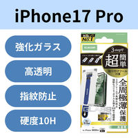 iPhone17 Pro ガラスフィルム 高透明 超感度 簡単貼り付けツール付 ブラック PM-A25CFLGFOST エレコム 1個（直送品）