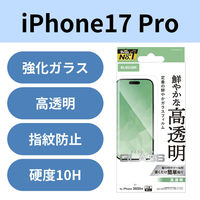 iPhone17 Pro ガラスフィルム 高透明 10H 指紋防止 気泡防止 貼り付けツール付 PM-A25CFLGG エレコム 1個（直送品）