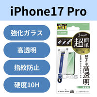 iPhone17 Pro ガラスフィルム 高透明 10H 指紋防止 気泡防止 飛散防止 PM-A25CFLGGT エレコム 1個（直送品）