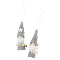 クリスマス　フェルトサンタ2点セット グレー LAKOLE/ラコレ