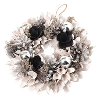 クリスマス　ドライリース(23cm) ホワイト LAKOLE/ラコレ