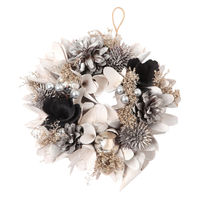 クリスマス　ドライリース(18cm) ホワイト LAKOLE/ラコレ