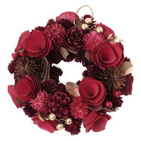 クリスマス　ドライリース(18cm) レッド LAKOLE/ラコレ