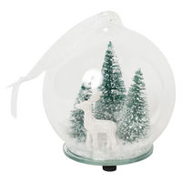 クリスマス　LEDガラスドームオーナメント(M) LAKOLE/ラコレ