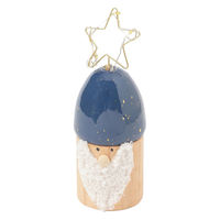 クリスマス　(LEDライト付き)ひげ布サンタ ネイビー LAKOLE/ラコレ