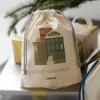 【アウトレット】クリスマス　ミニ巾着 スノーマン LAKOLE/ラコレ